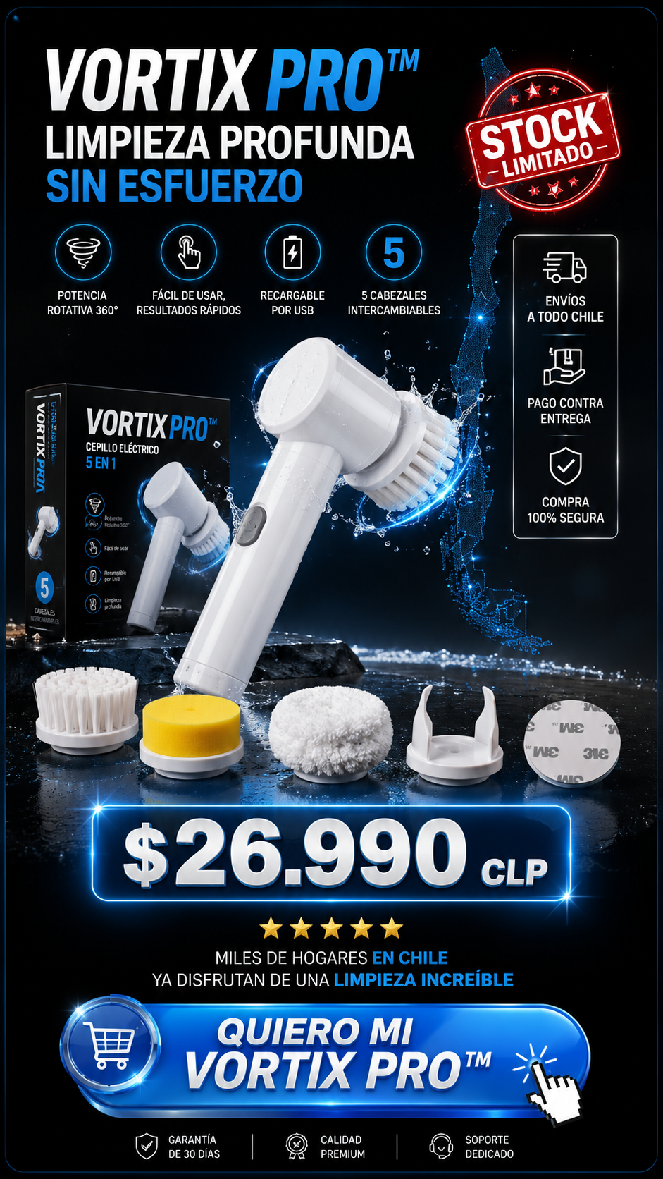 Vortix Pro™-Cepillo Eléctrico Inteligente 5 en 1
