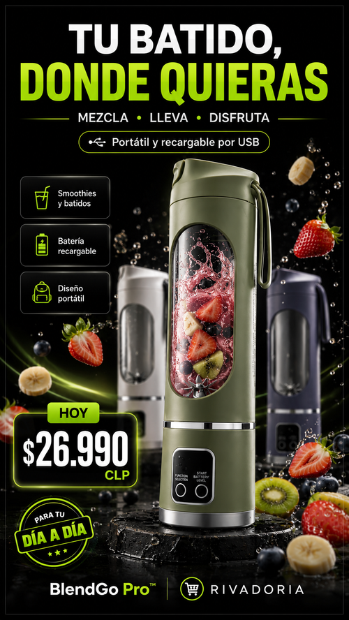 BlendGo Pro™ – Licuadora Portátil Recargable