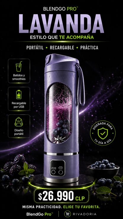 BlendGo Pro™ – Licuadora Portátil Recargable