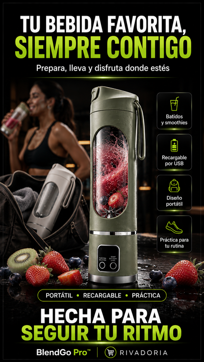 BlendGo Pro™ – Licuadora Portátil Recargable