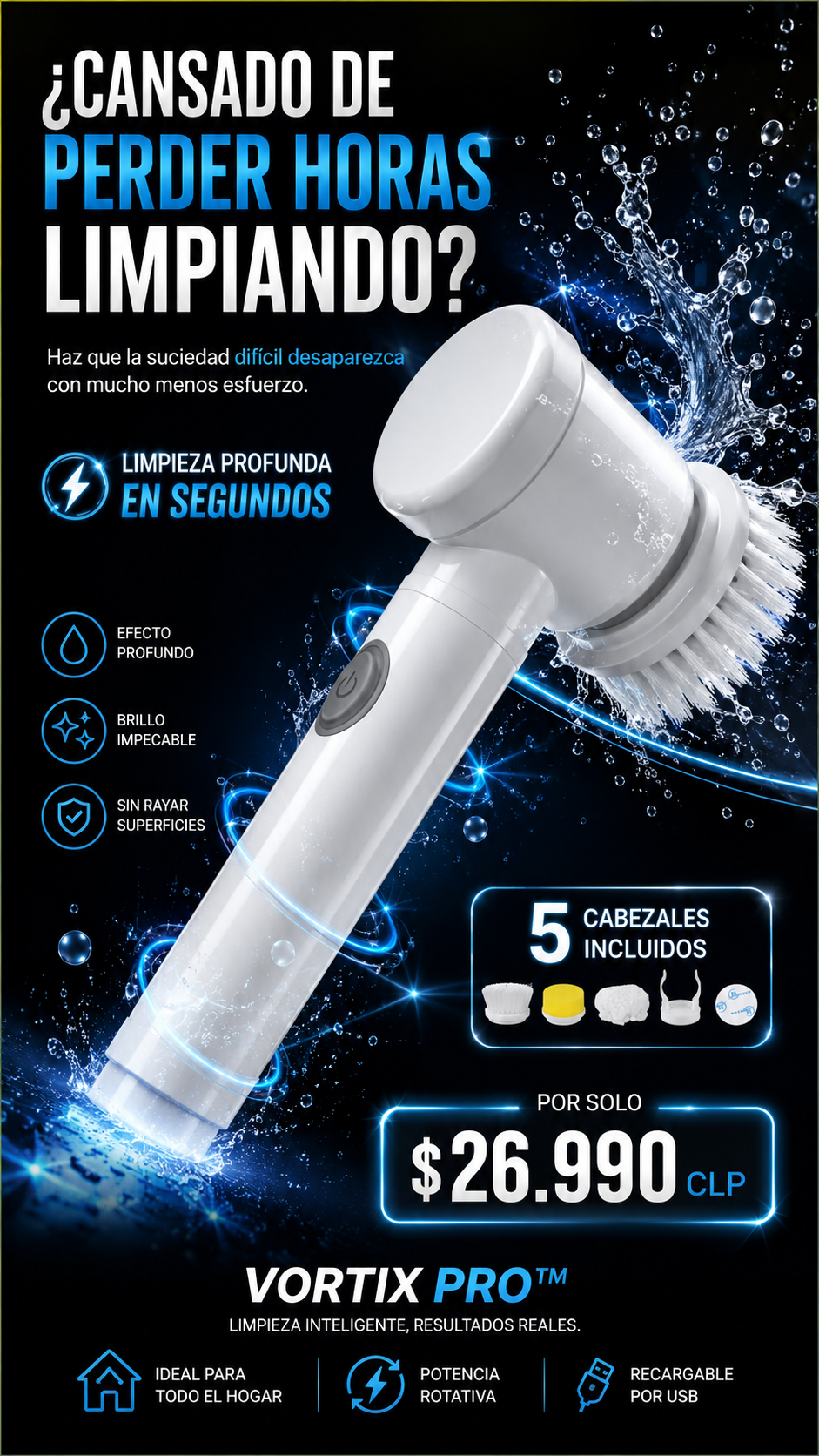 Vortix Pro™-Cepillo Eléctrico Inteligente 5 en 1