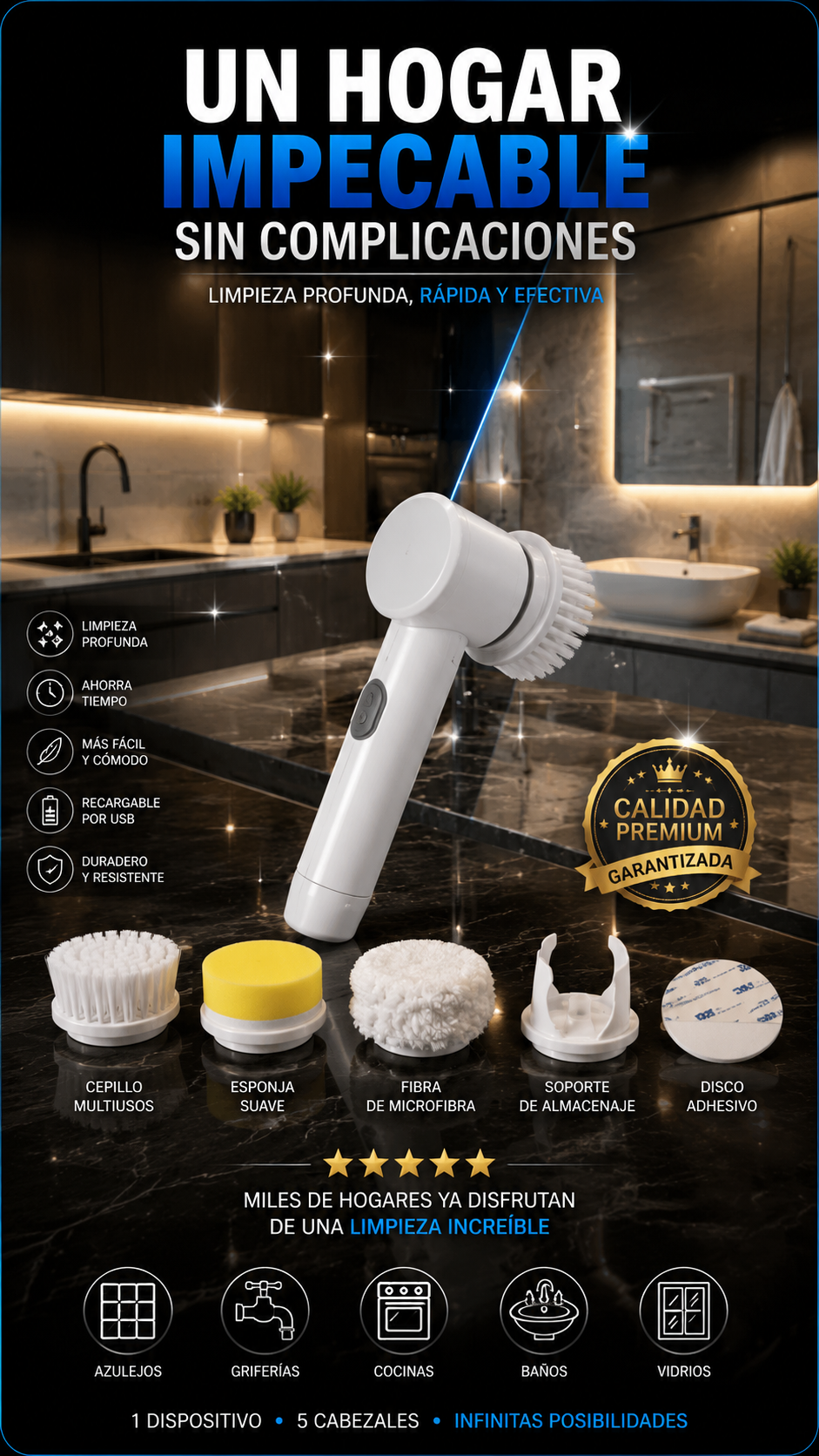 Vortix Pro™-Cepillo Eléctrico Inteligente 5 en 1
