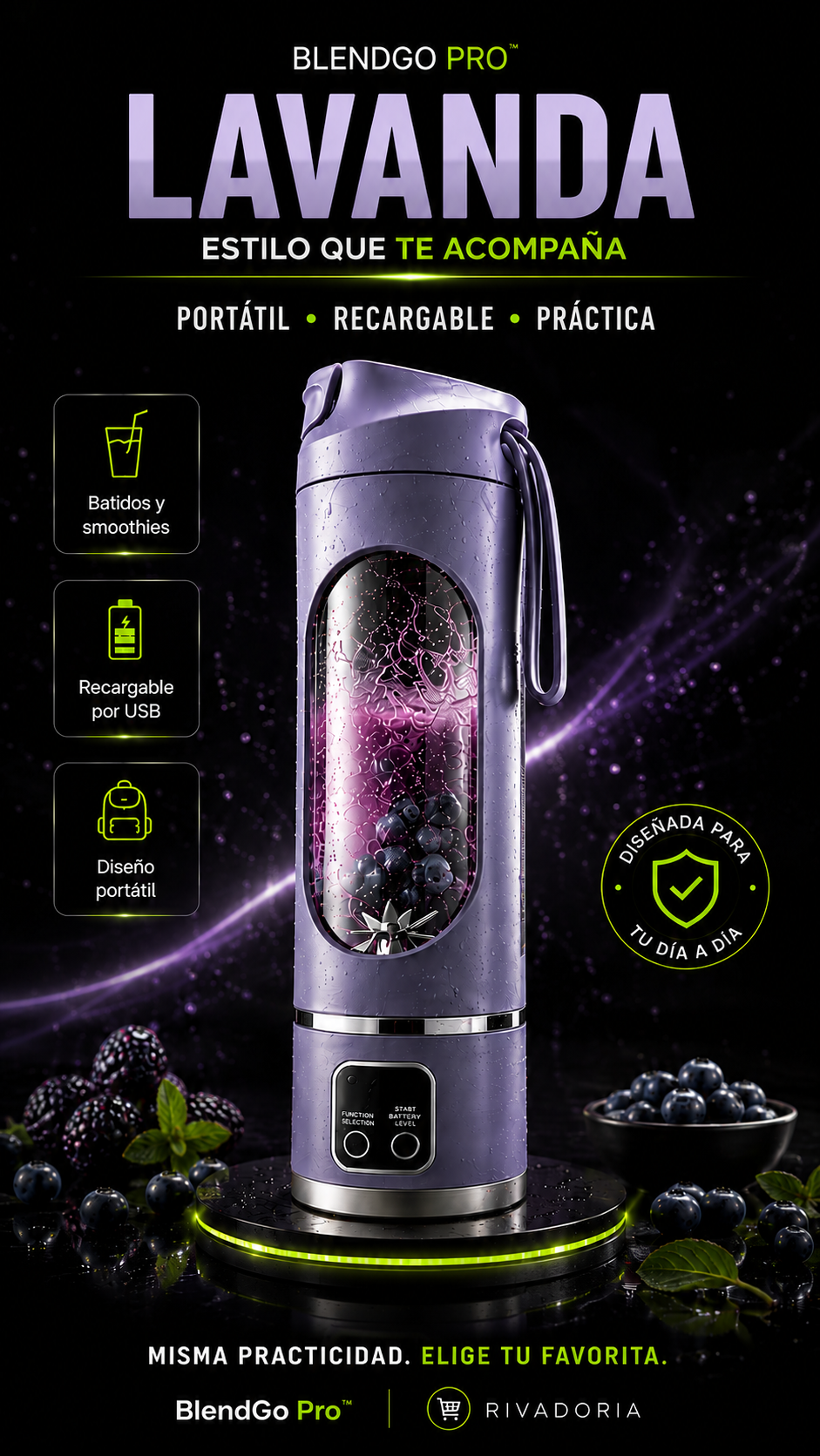 BlendGo Pro™ – Licuadora Portátil Recargable